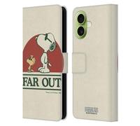 Head Case Designs Licenza Ufficiale Peanuts Snoopy Woodstock Far out Woodstock 50th Custodia Portafoglio in Pelle Compatibile con Apple iPhone 17