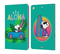 Head Case Designs Licenza Ufficiale Peanuts Surf Tropicale Snoopy Aloha Disco Custodia Portafoglio in Pelle Compatibile con Apple iPad 9.7 2017 / iPad 9.7 2018