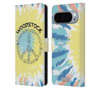Head Case Designs Licenza Ufficiale Peanuts Tie Dye Peace Sign Woodstock 50th Custodia Portafoglio in Pelle Compatibile con Google Pixel 10 Pro XL