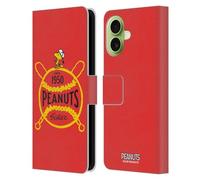 Head Case Designs Licenza Ufficiale Peanuts Woodstock Baseball Squadra Sport Custodia Portafoglio in Pelle Compatibile con Apple iPhone 17