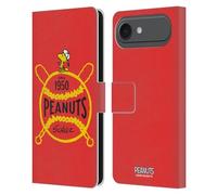 Head Case Designs Licenza Ufficiale Peanuts Woodstock Baseball Squadra Sport Custodia Portafoglio in Pelle Compatibile con Apple iPhone 17 Air