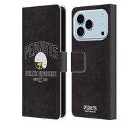 Head Case Designs Licenza Ufficiale Peanuts Woodstock Casco Calcio Squadra Sport Custodia Portafoglio in Pelle Compatibile con Apple iPhone 17 PRO