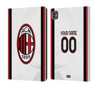 Head Case Designs Licenza Ufficiale Personalizzata Personale AC Milan Away Kit Stemma 2026/27 Custodia Portafoglio in Pelle Compatibile con Apple iPad Pro 11 M4/M5 2024/2025