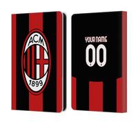 Head Case Designs Licenza Ufficiale Personalizzata Personale AC Milan Casa Kit Stemma 2026/27 Custodia Portafoglio in Pelle Compatibile con Amazon Kindle 11th Gen (2024)