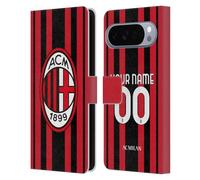 Head Case Designs Licenza Ufficiale Personalizzata Personale AC Milan Home 2021/22 Kit Custodia Portafoglio in Pelle Compatibile con Google Pixel 10 Pro XL
