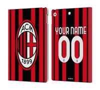 Head Case Designs Licenza Ufficiale Personalizzata Personale AC Milan Home Kit 2022/23 Custodia Portafoglio in Pelle Compatibile con Apple iPad 10.2 2019/2020/2021