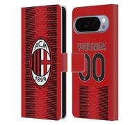 Head Case Designs Licenza Ufficiale Personalizzata Personale AC Milan Home Kit 2023/24 Custodia Portafoglio in Pelle Compatibile con Google Pixel 10 Pro XL
