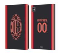 Head Case Designs Licenza Ufficiale Personalizzata Personale AC Milan Third Kit Stemma 2026/27 Custodia Portafoglio in Pelle Compatibile con Apple iPad Pro 11 M4/M5 2024/2025
