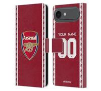 Head Case Designs Licenza Ufficiale Personalizzata Personale Arsenal FC Home Kit 2022/23 Custodia Portafoglio in Pelle Compatibile con Apple iPhone 17 Air