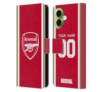 Head Case Designs Licenza Ufficiale Personalizzata Personale Arsenal FC Home Kit 2023/24 Custodia Portafoglio in Pelle Compatibile con Apple iPhone 17