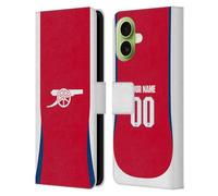 Head Case Designs Licenza Ufficiale Personalizzata Personale Arsenal FC Home Kit 2024/25 Custodia Portafoglio in Pelle Compatibile con Apple iPhone 17