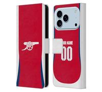 Head Case Designs Licenza Ufficiale Personalizzata Personale Arsenal FC Home Kit 2024/25 Custodia Portafoglio in Pelle Compatibile con Apple iPhone 17 PRO