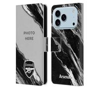 Head Case Designs Licenza Ufficiale Personalizzata Personale Arsenal FC Marmoreo Foto Personalizzate Custodia Portafoglio in Pelle Compatibile con Apple iPhone 17 PRO