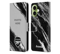Head Case Designs Licenza Ufficiale Personalizzata Personale Arsenal FC Marmoreo Foto Personalizzate Custodia Portafoglio in Pelle Compatibile con Apple iPhone 17