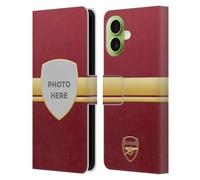 Head Case Designs Licenza Ufficiale Personalizzata Personale Arsenal FC Rosso E Oro Foto Personalizzate Custodia Portafoglio in Pelle Compatibile con Apple iPhone 17