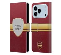 Head Case Designs Licenza Ufficiale Personalizzata Personale Arsenal FC Rosso E Oro Foto Personalizzate Custodia Portafoglio in Pelle Compatibile con Apple iPhone 17 PRO