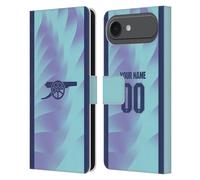 Head Case Designs Licenza Ufficiale Personalizzata Personale Arsenal FC Terza Kit 2024/25 Custodia Portafoglio in Pelle Compatibile con Apple iPhone 17 Air