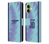 Head Case Designs Licenza Ufficiale Personalizzata Personale Arsenal FC Terza Kit 2024/25 Custodia Portafoglio in Pelle Compatibile con Apple iPhone 17