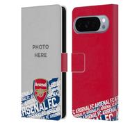 Head Case Designs Licenza Ufficiale Personalizzata Personale Arsenal FC Tipografia Foto Personalizzate Custodia Portafoglio in Pelle Compatibile con Google Pixel 10 Pro XL