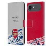 Head Case Designs Licenza Ufficiale Personalizzata Personale Arsenal FC Tipografia Foto Personalizzate Custodia Portafoglio in Pelle Compatibile con Apple iPhone 17 Air