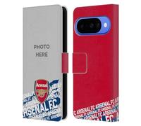 Head Case Designs Licenza Ufficiale Personalizzata Personale Arsenal FC Tipografia Foto Personalizzate Custodia Portafoglio in Pelle Compatibile con Google Pixel 10
