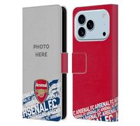 Head Case Designs Licenza Ufficiale Personalizzata Personale Arsenal FC Tipografia Foto Personalizzate Custodia Portafoglio in Pelle Compatibile con Apple iPhone 17 PRO