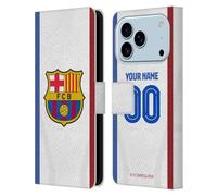 Head Case Designs Licenza Ufficiale Personalizzata Personale FC Barcelona Away Kit 2023/24 Custodia Portafoglio in Pelle Compatibile con Apple iPhone 17 PRO
