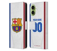 Head Case Designs Licenza Ufficiale Personalizzata Personale FC Barcelona Away Kit 2023/24 Custodia Portafoglio in Pelle Compatibile con Apple iPhone 17