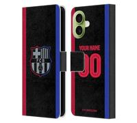 Head Case Designs Licenza Ufficiale Personalizzata Personale FC Barcelona Away Kit 2024/25 Custodia Portafoglio in Pelle Compatibile con Apple iPhone 17