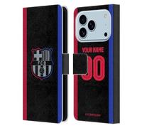 Head Case Designs Licenza Ufficiale Personalizzata Personale FC Barcelona Away Kit 2024/25 Custodia Portafoglio in Pelle Compatibile con Apple iPhone 17 PRO