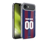 Head Case Designs Licenza Ufficiale Personalizzata Personale FC Barcelona Home Kit 2023/24 Custodia in Gel [Protezione di Grado Militare] Compatibile con Apple iPhone 17 Air