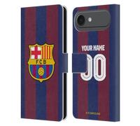 Head Case Designs Licenza Ufficiale Personalizzata Personale FC Barcelona Home Kit 2023/24 Custodia Portafoglio in Pelle Compatibile con Apple iPhone 17 Air