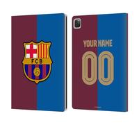 Head Case Designs Licenza Ufficiale Personalizzata Personale FC Barcelona Home Kit 2024/25 Custodia Portafoglio in Pelle Compatibile con Apple iPad PRO 12.9 2020/2021/2022