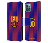 Head Case Designs Licenza Ufficiale Personalizzata Personale FC Barcelona Home Kit 2025/26 Custodia Portafoglio in Pelle Compatibile con Apple iPhone 12 / iPhone 12 PRO