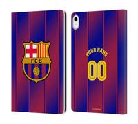 Head Case Designs Licenza Ufficiale Personalizzata Personale FC Barcelona Home Kit 2025/26 Custodia Portafoglio in Pelle Compatibile con Apple iPad 10.9 2022/2025