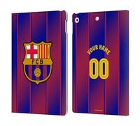 Head Case Designs Licenza Ufficiale Personalizzata Personale FC Barcelona Home Kit 2025/26 Custodia Portafoglio in Pelle Compatibile con Apple iPad 10.2 2019/2020/2021