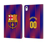 Head Case Designs Licenza Ufficiale Personalizzata Personale FC Barcelona Home Kit 2025/26 Custodia Portafoglio in Pelle Compatibile con Apple iPad Air 11 2020/2022/2024/2025
