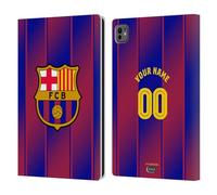 Head Case Designs Licenza Ufficiale Personalizzata Personale FC Barcelona Home Kit 2025/26 Custodia Portafoglio in Pelle Compatibile con Apple iPad PRO 11 M4/M5 2024/2025