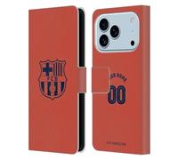 Head Case Designs Licenza Ufficiale Personalizzata Personale FC Barcelona Third Kit 2025/26 Custodia Portafoglio in Pelle Compatibile con Apple iPhone 17 PRO