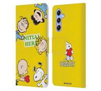 Head Case Designs Licenza Ufficiale Personalizzata Personale Peanuts Amici Arte Custodia Portafoglio in Pelle Compatibile con Samsung Galaxy A34 5G