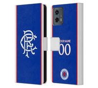 Head Case Designs Licenza Ufficiale Personalizzata Personale Rangers FC Home Kit 2025/26 Custodia Portafoglio in Pelle Compatibile con Motorola Moto G (2023)