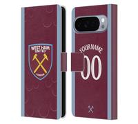 Head Case Designs Licenza Ufficiale Personalizzata Personale West Ham United FC Home Kit 2023/24 Custodia Portafoglio in Pelle Compatibile con Google Pixel 10 Pro XL