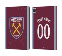 Head Case Designs Licenza Ufficiale Personalizzata Personale West Ham United FC Home Kit 2023/24 Custodia Portafoglio in Pelle Compatibile con Apple iPad PRO 12.9 2020/2021/2022