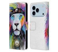 Head Case Designs Licenza Ufficiale Pixie Cold Leone Hippy Gatti Custodia Portafoglio in Pelle Compatibile con Apple iPhone 17 PRO
