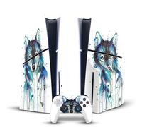 Head Case Designs Licenza Ufficiale Pixie Cold Lupo Ghiaccio Mix Arte Vinile Sticker Gaming Pelle Adesivo Compatibile con Sony Playstation 5 PS5 Slim Disc Edition Console & DualSense Controller