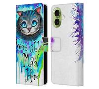 Head Case Designs Licenza Ufficiale Pixie Cold Siamo Tutti Matti Qua Gatti Custodia Portafoglio in Pelle Compatibile con Apple iPhone 17