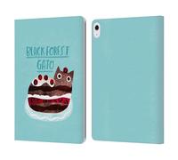 Head Case Designs Licenza Ufficiale Planet Cat Gatto della Foresta Nera Giochi di Parole Custodia Portafoglio in Pelle Compatibile con Apple iPad Air 13 2024/2025
