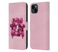 Head Case Designs Licenza Ufficiale Planet Cat Sedia Raspberry Cat Poltrona Custodia Portafoglio in Pelle Compatibile con Apple iPhone 15 Plus