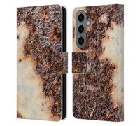 Head Case Designs Licenza Ufficiale PLdesign Trama Metallo Arrugginito Stampe di Legno E Ruggine Custodia Portafoglio in Pelle Compatibile con Samsung Galaxy S25