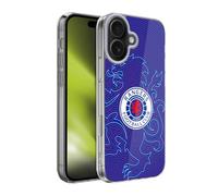 Head Case Designs Licenza Ufficiale Rangers FC Motivo Lion Pinstripes Stemma Custodia in Gel [Protezione di Grado Militare] Compatibile con Apple iPhone 17